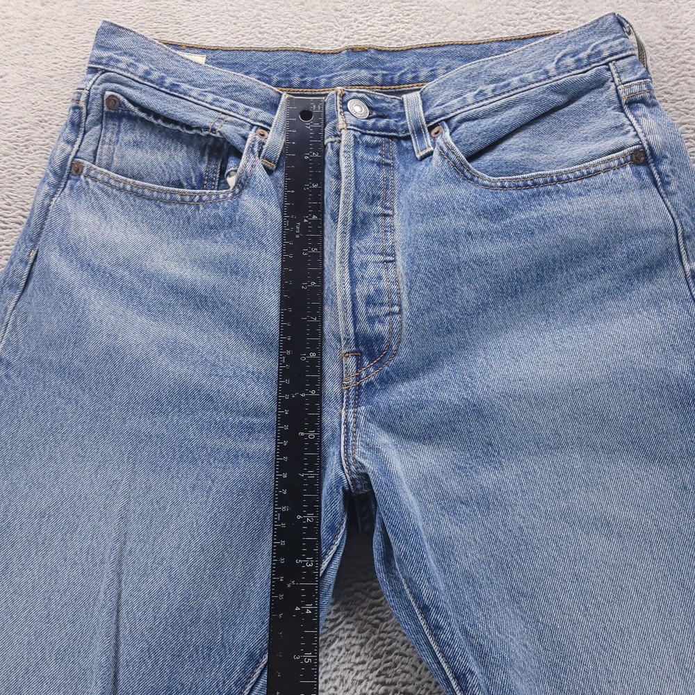 Levis 501 Jeans Womens 30 Blue Skinny Button Fly Light Wash - Picture 8 of 11